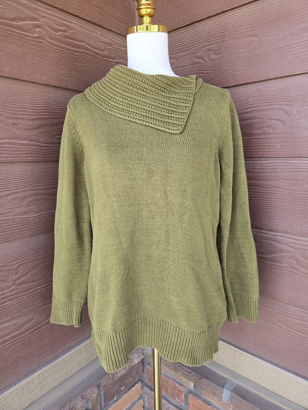 Coldwater Creek Olive Green Knit Sweater Women’s Large - Picture 13 of 16